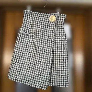 SNIDEL 체크 무늬 타이트 스커트