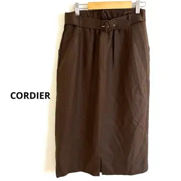 CORDIER 울 스커트 브라운 L 타이트 코쿤