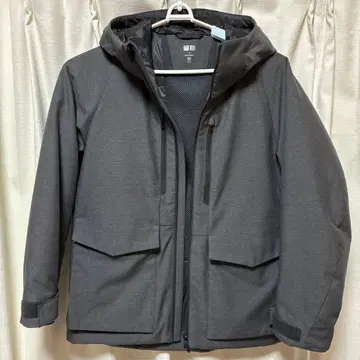 UNIQLO 후드 부착 다운 자켓 S 그레이