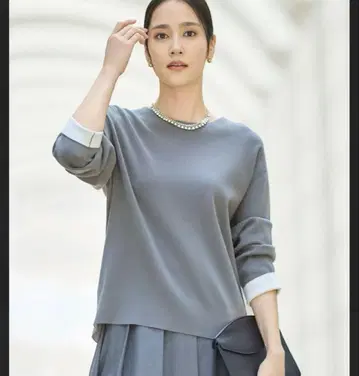 레이온 스트레치 베이직 실루엣 니트