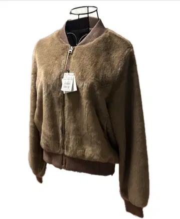 미사용 새상품 FENNEL 인조 모피 블루종 정가 29000엔 촉감 좋음