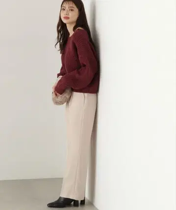 PROPORTION 스트레치 베이지 슬랙스