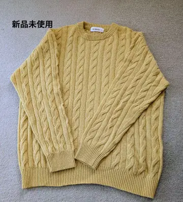골든 베어 신사 케이블 스웨터 옐로우 컬러 LL