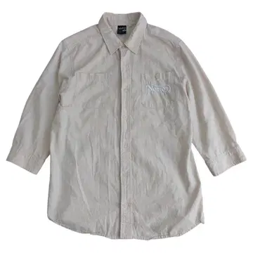 Norton 긴팔 셔츠 크림색 7부 소매 L 사이즈