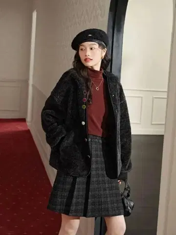 새상품 쿠오세 kuose 보아 코트 미디 코트