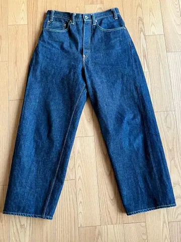 gold denim 5pocket wide pants M