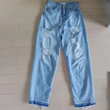 PINKO 데님 라이트 블루 데미지 데님