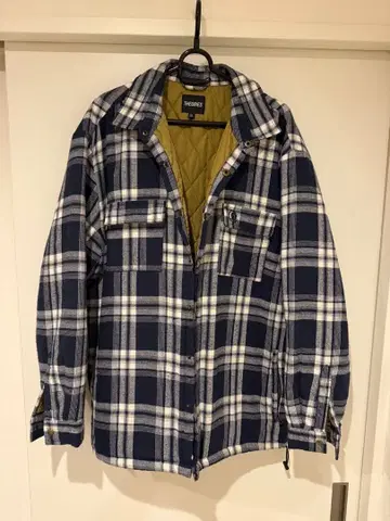 THEORIES 플란넬 자켓 XL 네이비 화이트 체크