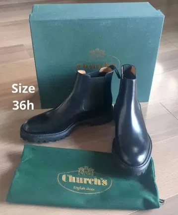 Church's 블랙 사이드 고어 부츠 36h(23.5cm)