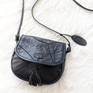 IBIZA 이비사 패치워크 숄더백 태슬 프린지 블랙