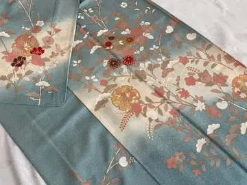 호몬기 기모노 아라레지 순수 실크 새상품 미사용 시츠케츠키