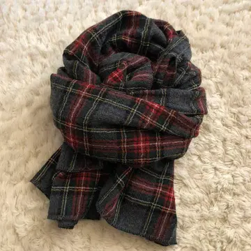 NARU  타탄 체크 대형 스톨 머플러