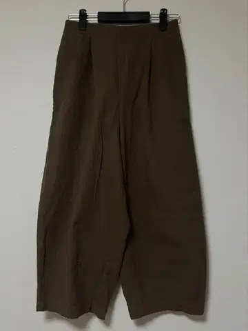 blue willow 브라운 린넨 와이드 팬츠 허리밴딩