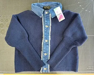 네이비 니트 데님 가디건