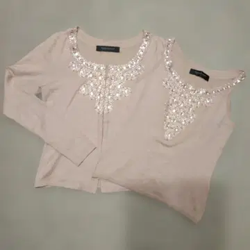 노베스파지오 더스티 핑크 트윈 니트 앙상블 럭셔리 비즈