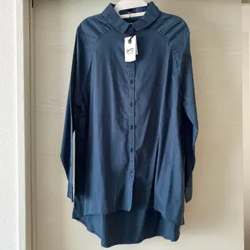 DENHAM 다크 블루 롱 셔츠