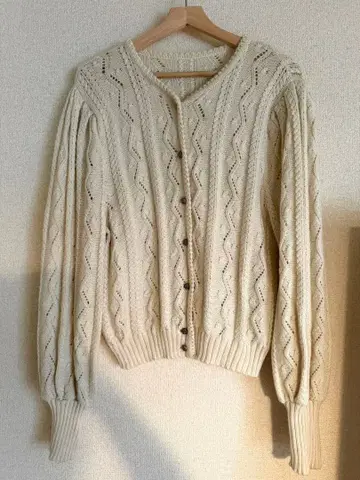 구제 빈티지 used 니트 가디건 아이보리