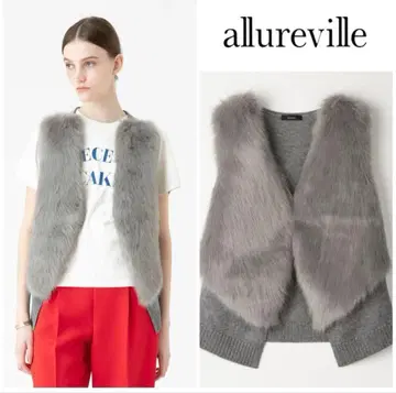 새상품급 allureville 알아바일 인조 모피 도킹 숏 베스트
