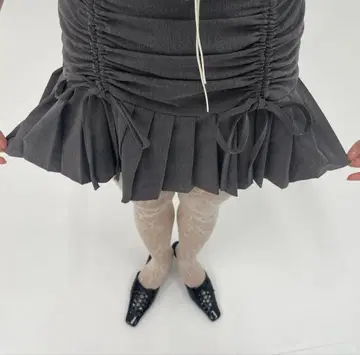 [ pellicule ] front gather skirt gray