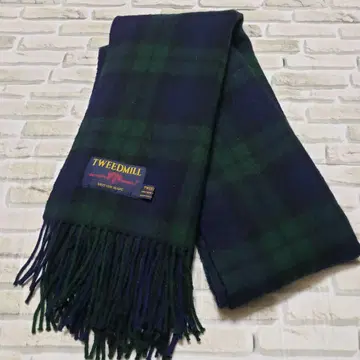 영국제 TWEEDMILL 울 100% 대형 스톨 머플러 블랙워치