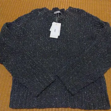 KBF 그레이 라메 믹스 리브 니트 긴팔