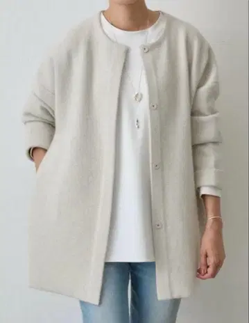 비어즐리 니트 코트 아이보리