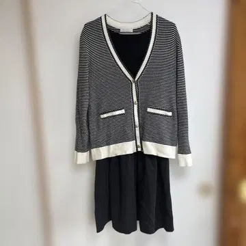 anySiS 클래시컬 가디건 x 미디엄 원피스 세트