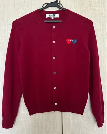 [ 새상품급 ] 꼼 데 가르송 니트 가디건 와인 M