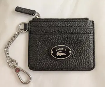 LACOSTE 라코스테 블랙 가죽 체인 카드 케이스