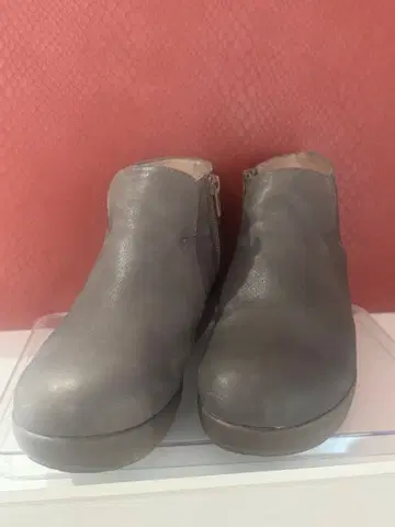 키다리 아저씨 그레이 통굽 부티 지퍼 포함