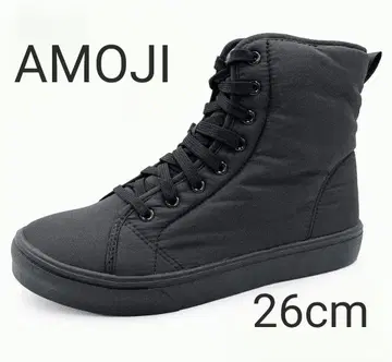 방한 대책에 AMOJI 하이컷 스니커즈 26cm 블랙 가을 겨울 아모지