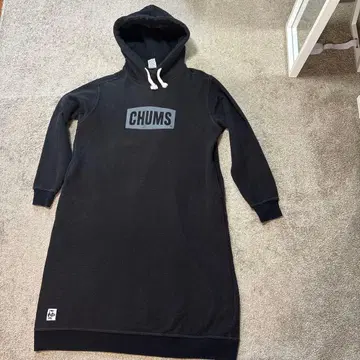 CHUMS 후드티 원피스 속기모 블랙