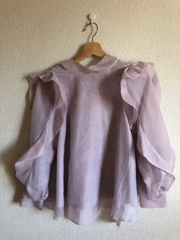 [SNIDEL] 오간자 시스루 블라우스