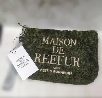 MAISON DE REEFUR 퍼 파우치 올리브 그린 새상품