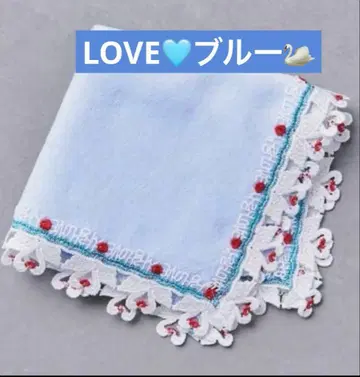 치카자와 레이스 유나이티드 애로우즈 별주 타월 손수건 LOVE 백조 블루