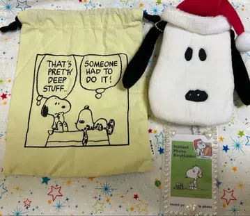 스누피 산타 키링 포함 파우치 마블 복조리 카드