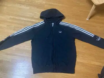 adidas 풀 집업 후드티 블랙