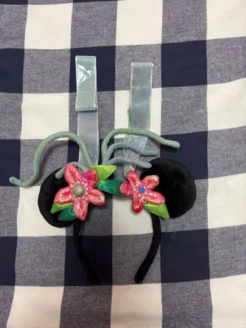 미키마우스 모양 머리띠 꽃 장식 포함