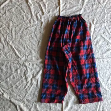 코튼 헤링본 체크 루즈핏 몸빼