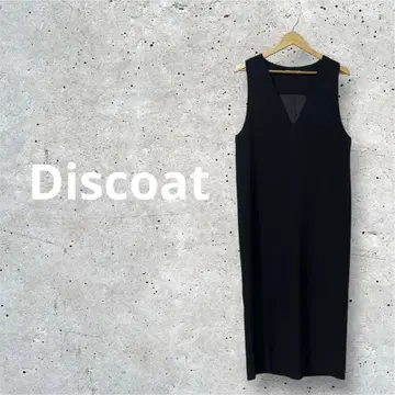 Discoat (디스코트) 깊은 V넥 슬리브리스 I라인 원피스