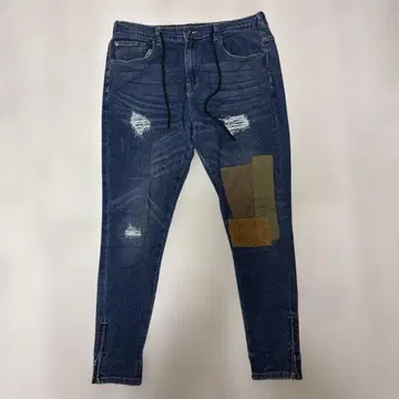 CAMBIO 패치워크 슬림핏 데님