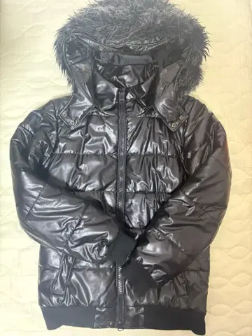 Y2K 페어리 그런지 퍼 다운 재킷 짧은 기장 광택