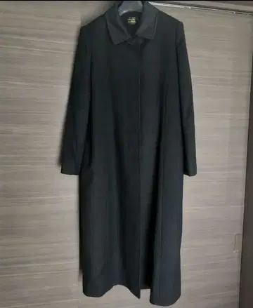 롱 코트 블랙 캐시미어 혼방