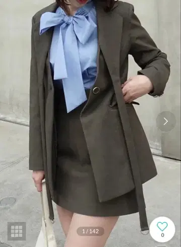 미사용 새상품 dazzlin 브라운 테일러드 자켓