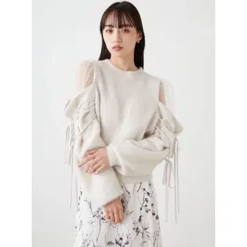 snidel 시스루 숄더 니트 풀오버