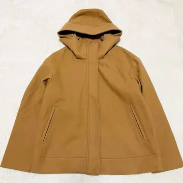 GU 지유 코지 멜톤 숏 후디 코트 카멜 L