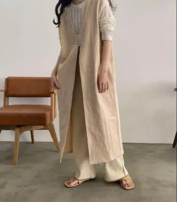 lawgy 라우지 롱 베스트/베이지 베스트