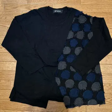 gomme 긴팔 T셔츠 M 블랙 도트