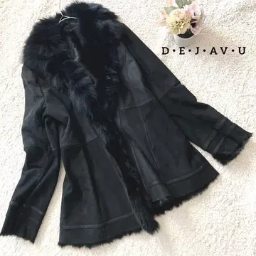 데자뷰 퍼 옷깃 롱 자켓 40 키드라무 폭스 고져스