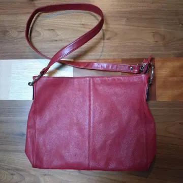 가죽 레드 숄더백